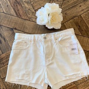 NWT Free People White Denim Frayed Shorts
